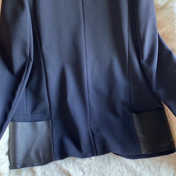 O’2nd Stunning Dark Blue Leather Like Combination Jacket New With Tags - Picture 6 of 14